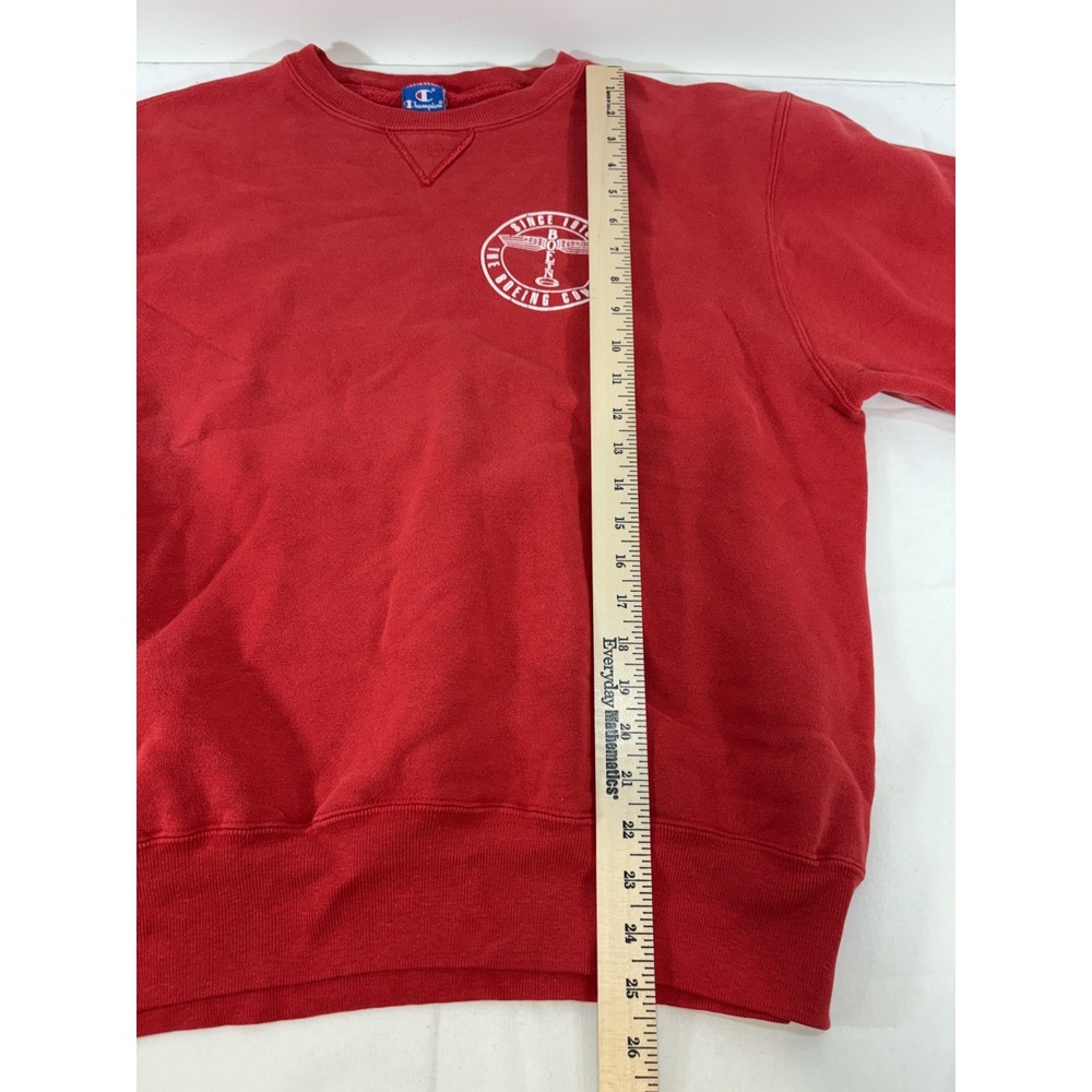 Vintage Champion Boeing Red Crewneck Sweatshirt Size XL Since 1916 The Boeing Co - Picture 6 of 7